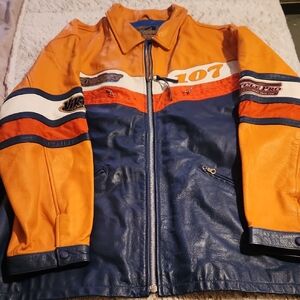 Avirex Orange and Blue Bomber Jacket